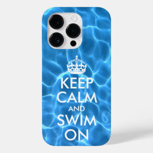 Coque Case-Mate iPhone Eau de piscine bleue Gardez votre calme et continu