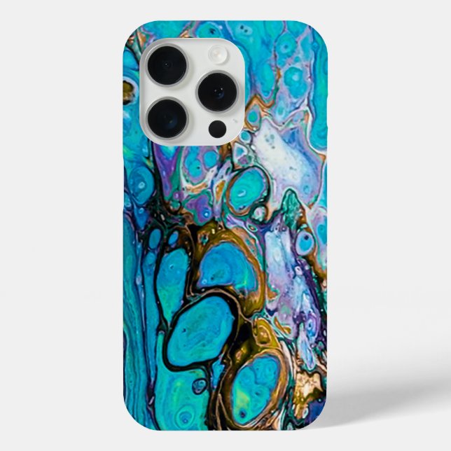 Coques Case-Mate iPhone Eau et pierres de la rivière Turquoise Art abstrai (Verso)