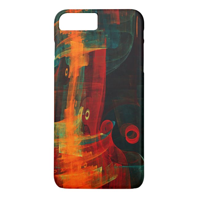 Coques Case-Mate iPhone Eau Orange Rouge Bleu moderne Art Abstrait Motif (Dos)