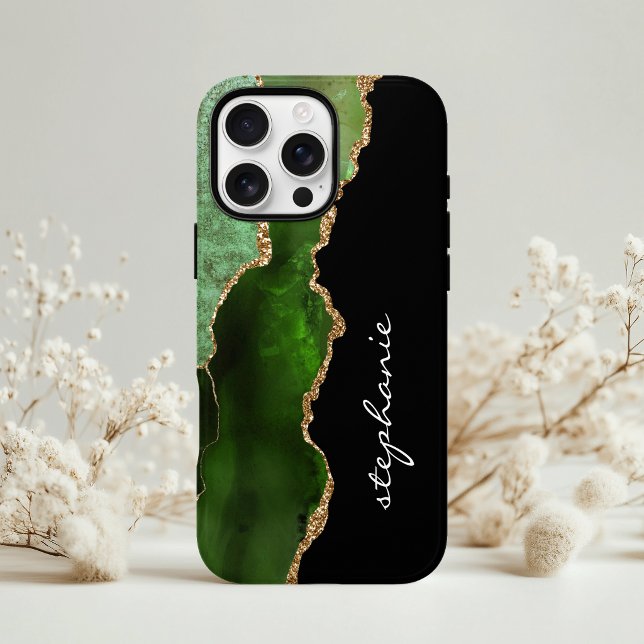 Coques Case-Mate iPhone Eau Verte Agate Aquarelle Personnalisée (Créateur téléchargé)