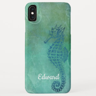 Case-Mate iPhone Case Eaux bleues, Cheval de mer et floraison