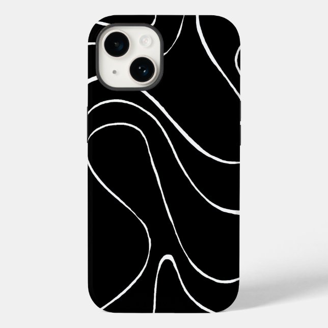 Coques Case-Mate iPhone Ebb et flux 2 - Noir sur blanc (Verso)