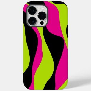 Coque Case-Mate iPhone Ebb et flux 4 en Lime vert, rose chaud et noir
