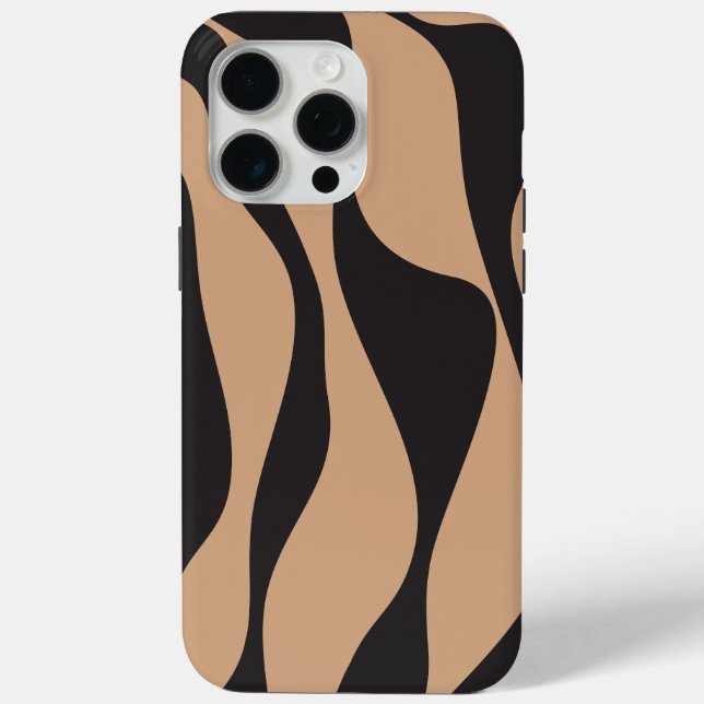 Coques Case-Mate iPhone Ebb et flux 4 en tan et noir (Verso)