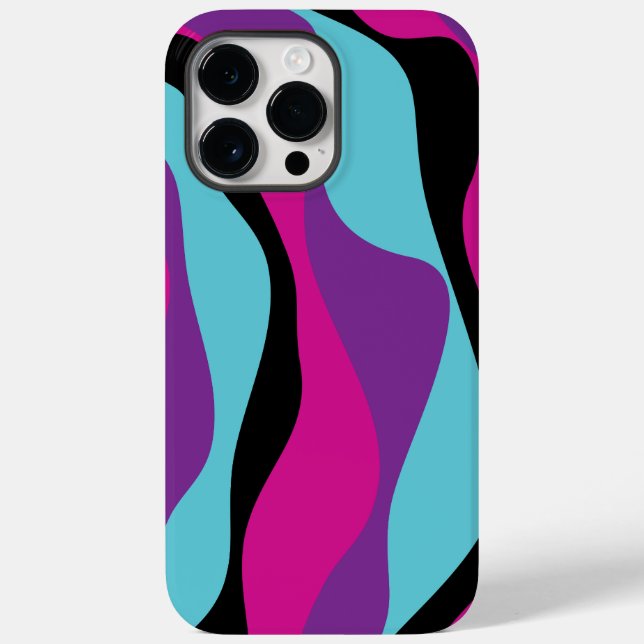 Coques Case-Mate iPhone Ebb et flux 4 - rose, pourpre, bleu et noir (Verso)