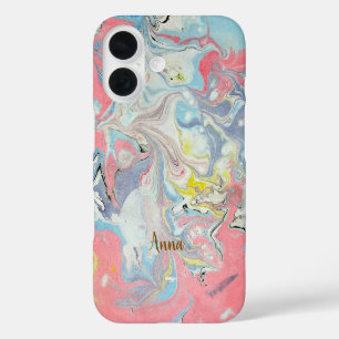 Coque Pour iPhone 16 Ebru Art Pastel Abstrait —