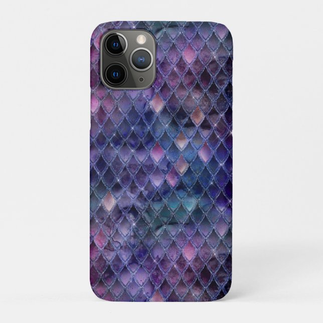 Coques Case-Mate iPhone Écaille de dragon ombrée violette scintillante et  (Dos)