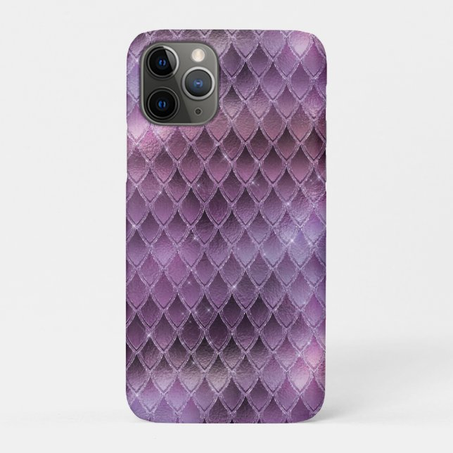 Coques Case-Mate iPhone Écaille de dragon ombrée violette scintillante et  (Dos)