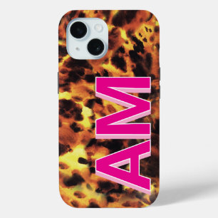 Coque Case-Mate iPhone Écaille de Tortue Rose Élégante Monogrammée
