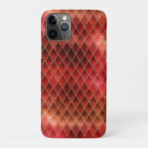 Case-Mate iPhone Case Écailles de dragon ombrées rouges scintillantes
