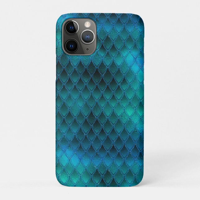 Coques Case-Mate iPhone Écailles de dragon sarcelle scintillante et paille (Dos)