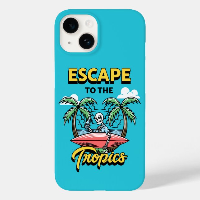 Coques Case-Mate iPhone Échapper au Surf squelette des Tropiques (Verso)