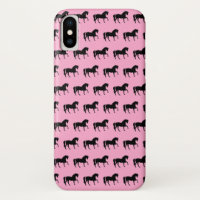 Écharpe à cheval rose et noir
