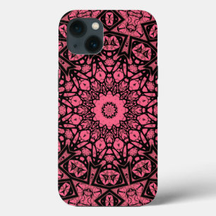 Case-Mate iPhone Case Écharpe patchwork ornement rose et noir