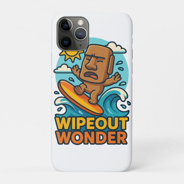 Coques Case-Mate iPhone Échec du Surf Wipeout Moai Chibi (Dos)