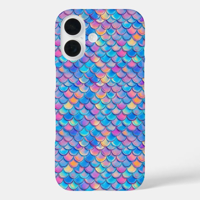 Coques Case-Mate iPhone Echelle de néon rose bleu (Verso)