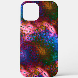Case-Mate iPhone Case Echelles chromées bleu vif sur saumon