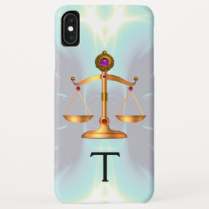 COQUES POUR iPhone ÉCHELLES D'OR DE LA LOI AVEC GEM STONES MONOGRAMME