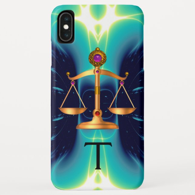 COQUES Case-Mate iPhone ÉCHELLES D'OR DE LOI AVEC MONOGRAMME DE PIERRES PR (Dos)