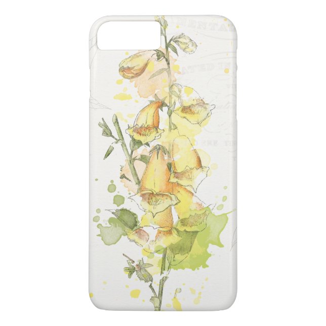 Coques Case-Mate iPhone Éclaboussure jaune florale (Dos)