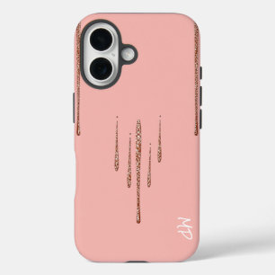 Coque Pour iPhone 16 Éclairage gouttes sur Arrière - plan rose