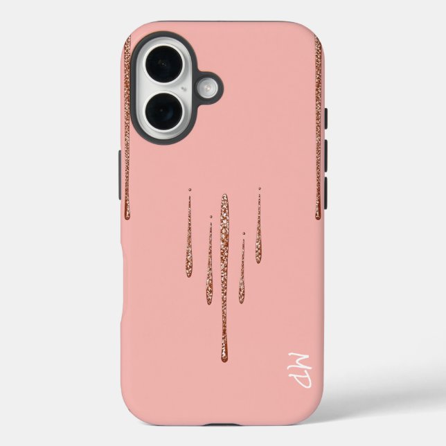 Coques Case-Mate iPhone Éclairage gouttes sur Arrière - plan rose (Verso)