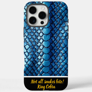 Coque iPhone 16 Pro Max Éclat bleu serpent à la lumière douce