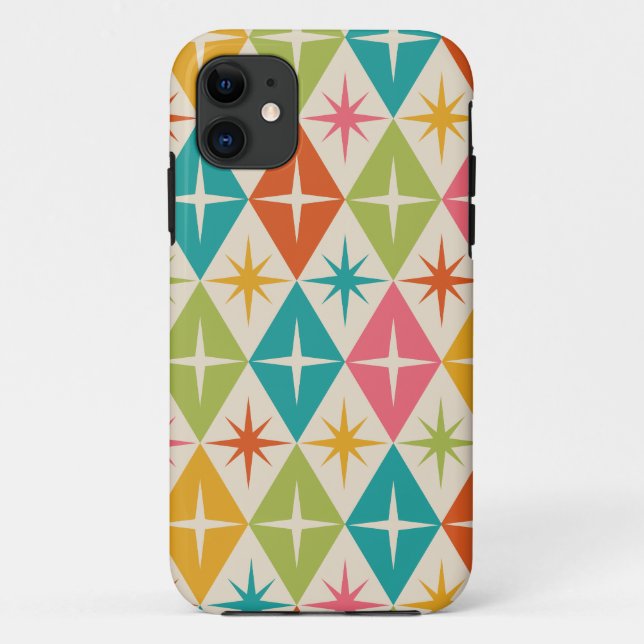 Coques Case-Mate iPhone Éclats de étoiles de milieu de siècle sur des diam (Dos)