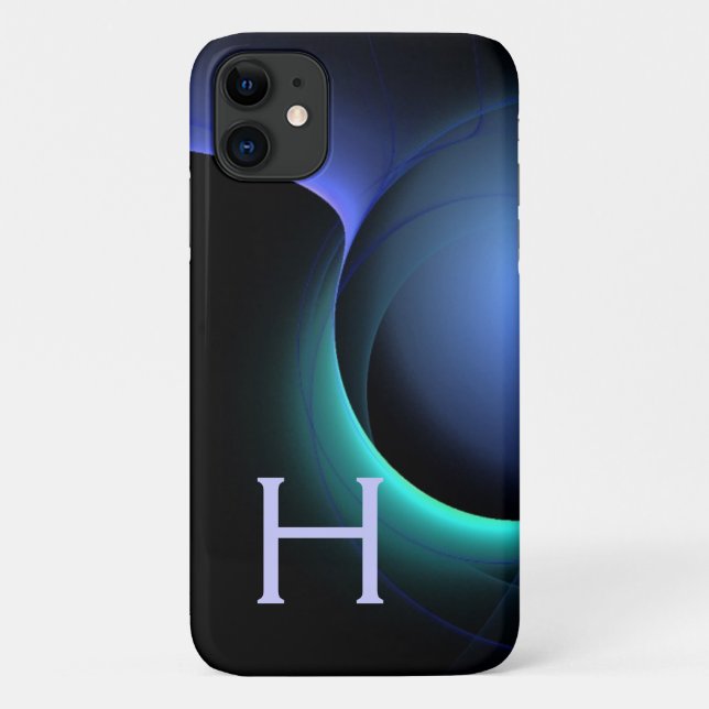 Coques Case-Mate iPhone ECLIPSE MONOGRAM Vibrant noir bleu (Dos)