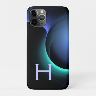 Coques Pour iPhone ECLIPSE MONOGRAM Vibrant noir bleu
