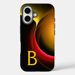 Coque Pour iPhone 16 ECLIPSE MONOGRAM Vibrant noir jaune