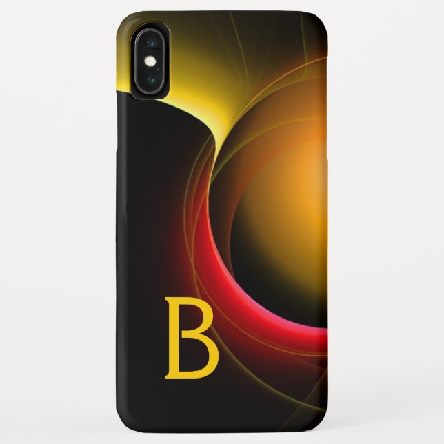 Coques Case-Mate iPhone ECLIPSE MONOGRAM Vibrant noir jaune (Dos)