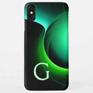 Coques Pour iPhone ECLIPSE MONOGRAM Vibrant vert noir