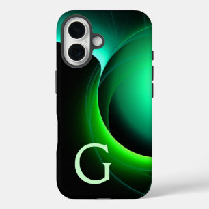 Coque Pour iPhone 16 ECLIPSE MONOGRAM Vibrant vert noir