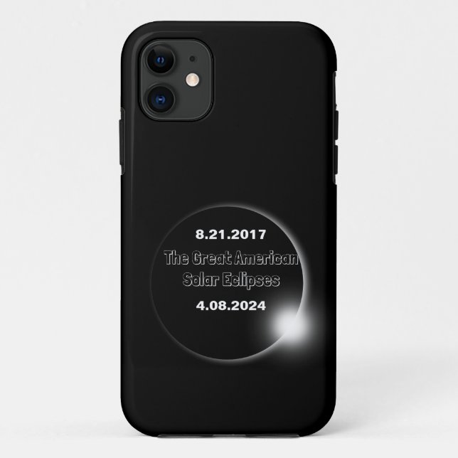 Coques Case-Mate iPhone Éclipse solaire double date 2024 et 2017 (Dos)
