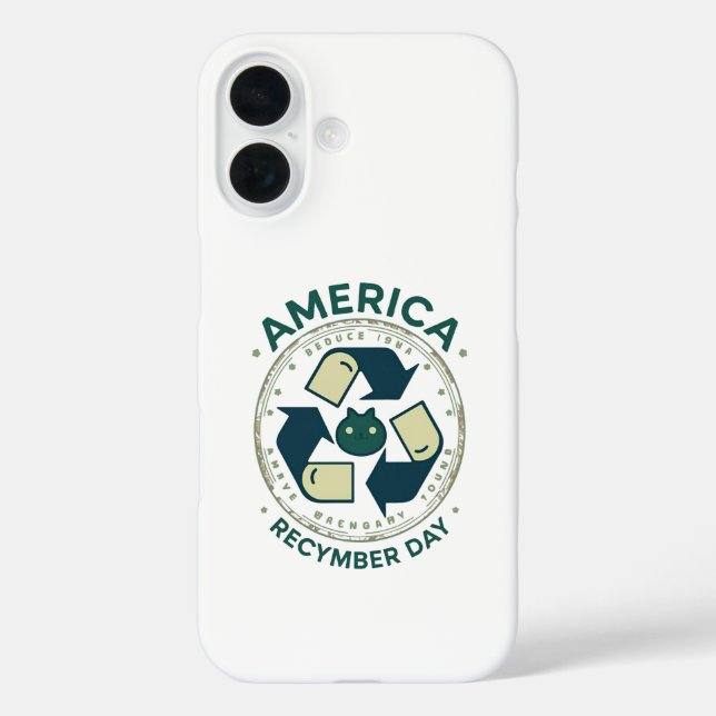 Coques Case-Mate iPhone Eco Warrior Recycle Day Shirt (Verso)