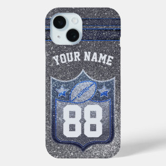 Coque Case-Mate iPhone École de Parties scintillant Blue & Silver Footbal