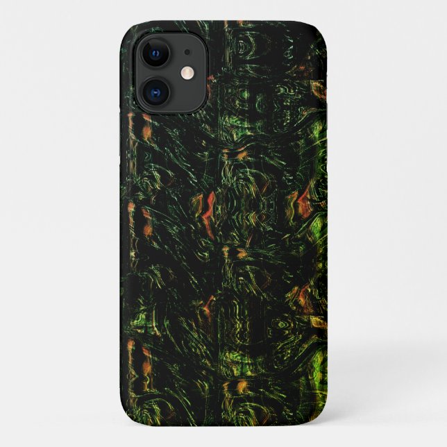 Coques Case-Mate iPhone Écorce d'arbre sous verre martelé vert (Dos)