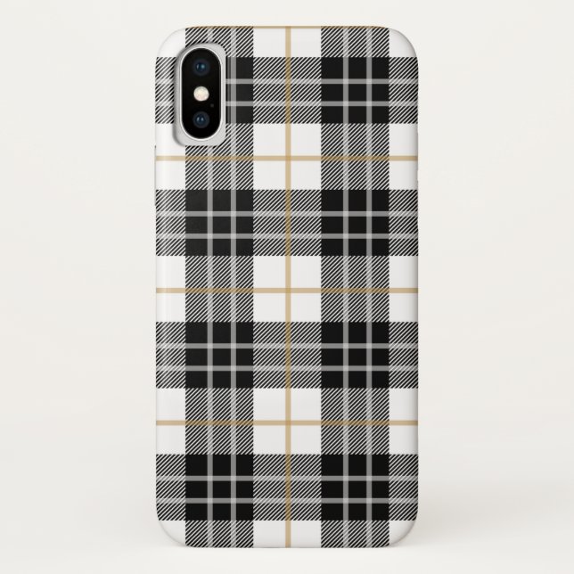 Coques Case-Mate iPhone écossais tartan noir et blanc (Dos)
