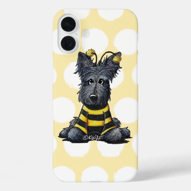 Coques Case-Mate iPhone Ecosse Chien Bee KiniArt (Verso)