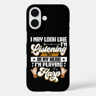 Coque Pour iPhone 16 Écoute drôle dans ma tête je joue de la harpe