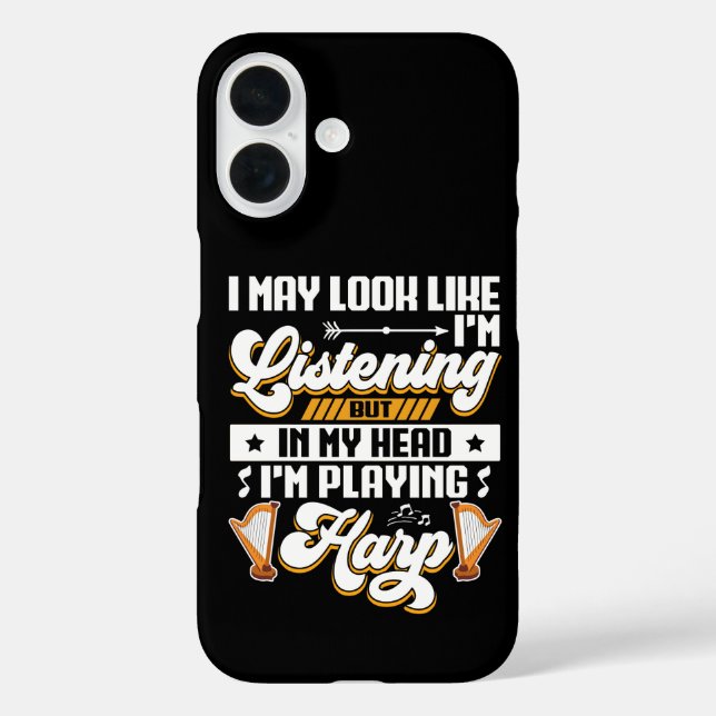 Coques Case-Mate iPhone Écoute drôle dans ma tête je joue de la harpe  (Verso)