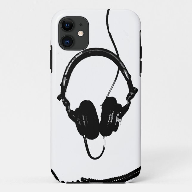 Coques Case-Mate iPhone Écouteurs du DJ de style de pochoir (Dos)