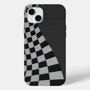 Coque Case-Mate iPhone Écran Drapeau de course en fibre de carbone