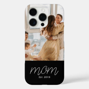 Coque iPhone 16 Pro Écriture blanche Maman établie Personnalisable