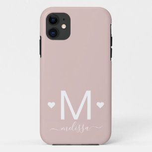 Case-Mate iPhone Case Écriture féminine moderne monogramme bleu rose