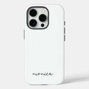 Coque iPhone 16 Pro Écriture manuscrite minimaliste moderne blanche