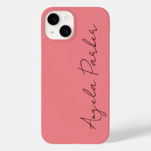 Coque Case-Mate iPhone Écriture manuscrite Nom professionnel simple rose