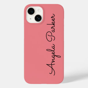 Coque Case-Mate iPhone Écriture manuscrite Nom professionnel simple rose