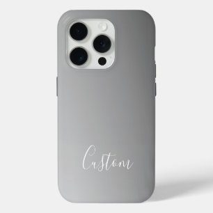 Coque Case-Mate iPhone Écriture moderne élégante blanche avec dégradé gri